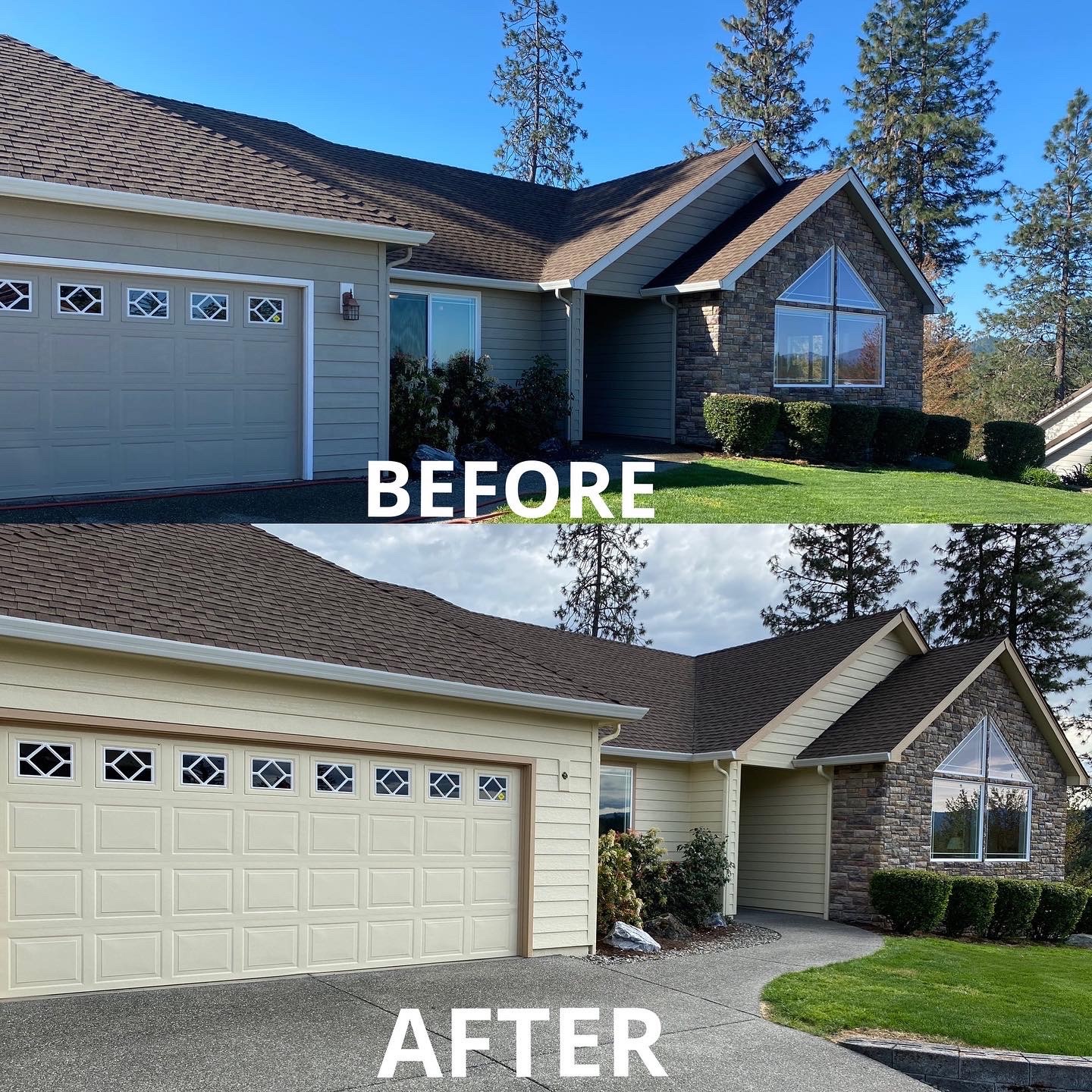 Before and After exterior of home in Grants Pass, Oregon 97527